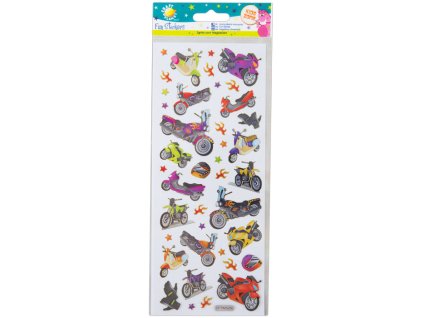 Samolepky třpytivé 10x23cm Motorky - CraftPlanet
