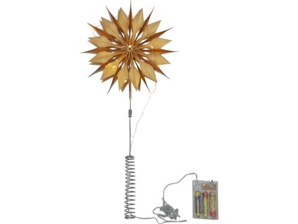 Hvězda na špičku stromu Flinga 10x LED zlatá