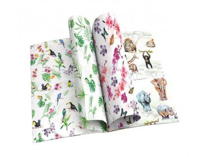 Set dárkových papírů v bloku 50x70cm, Tropy