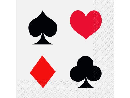 Ubrousky 25x25cm, 20ks, Poker