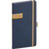 NOTIQUE Kapesní diář Twill 2026, modro-zlatý, 9 x 15,5 cm