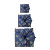 Šátek na balení dárků Furoshiki, jednostranný, M - 55x55 cm, vzor Midnight snowflakes - FabRap
