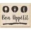 Dřevěné razítko 6,3x4,8cm, Bon Appetit