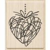Dřevěné razítko 6,5x5cm, Kreslené srdce
