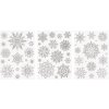 Samolepky na okna a dveře, Sněhové vločky, stříbrné, 3 archy
