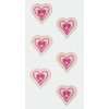 Textilní samolepky 7,5x16,5cm, Srdce