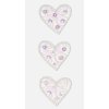 Textilní samolepky 7,5x16,5cm, Srdce