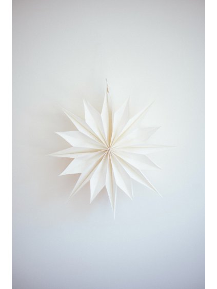 DIY papírová hvězda - bílá recycled