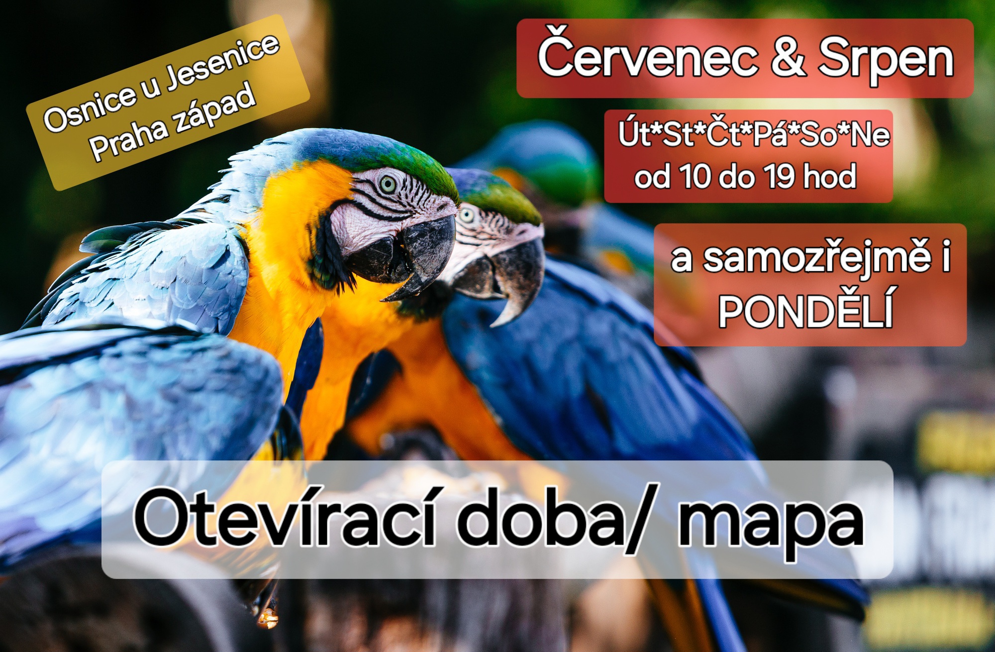 Otevírací doba a mapa