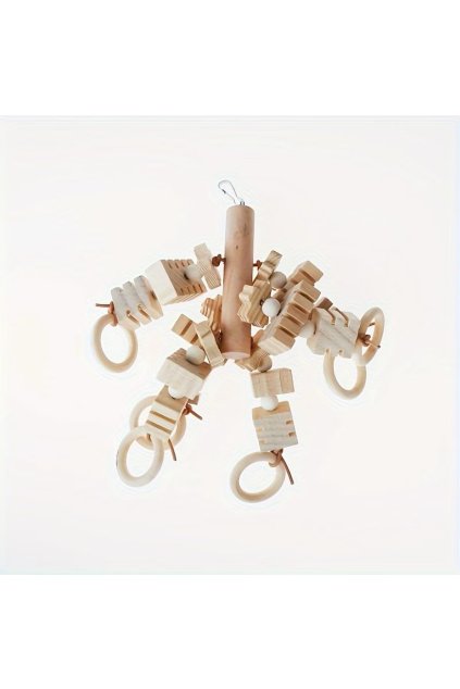 dřevěná hračka pro větší papoušky