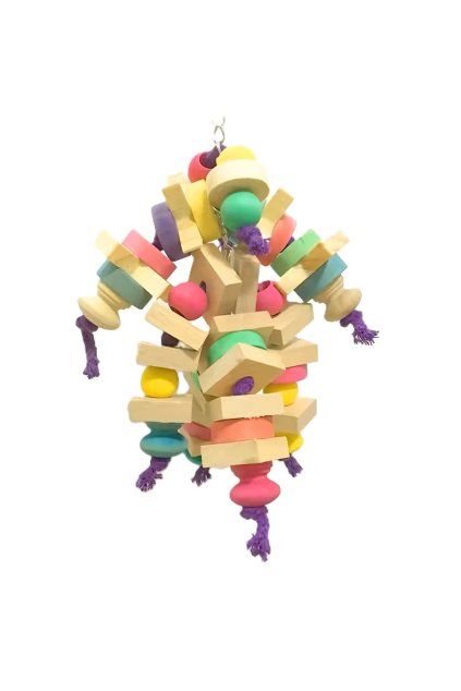 hračka pro větší papoušky barevná