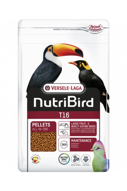 VERSELE-LAGA NutriBird T16 pro plodožravé a hmyzožravé velké ptáky  10 kg
