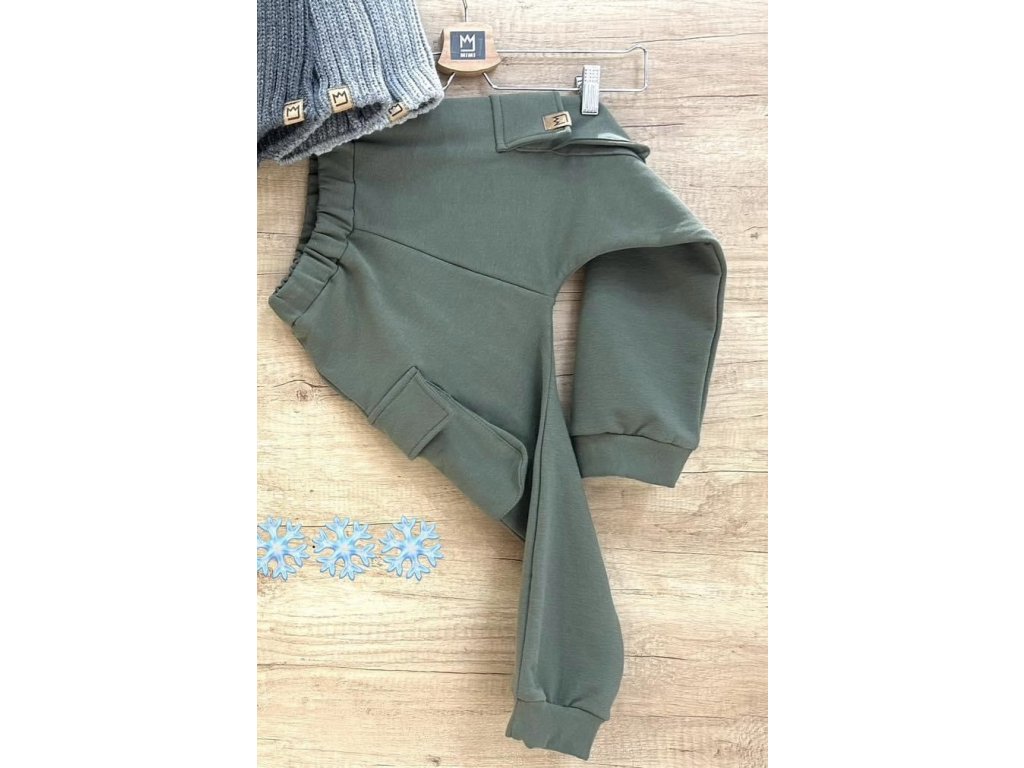 Zateplené kapsáče MIMI khaki zelená