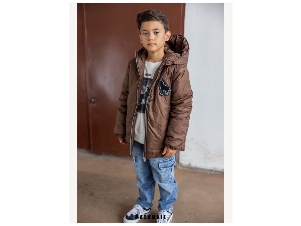 MASH mnie zimná bunda pre chlapcov čokoládová