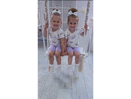 Letné komplety pre dievčatká - labute