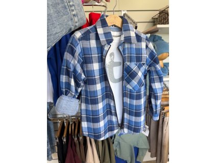 Káro-košeľa na zips pre chlapcov