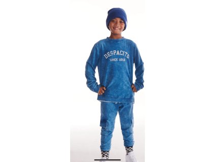 Despacito mikina modrá acid wash monogram