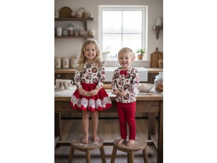 Suknička s čipkou červená