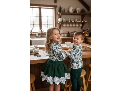 Vianočné tričko snehuliak zelené - BRAČEK