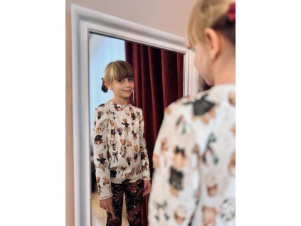 Rebrované tričko s dlhým rukávom - medvedíky