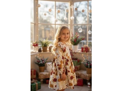 Šaty srnky s ružičkami