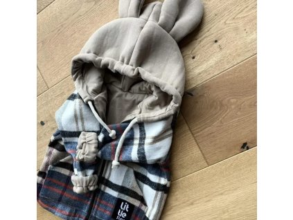 Káro-bundička s uškami Little star béžová