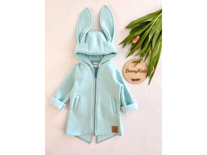 Zateplená mikina so zajačími uškami-farba mätová