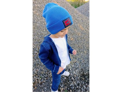 Tepláková rifľová bunda - modrá