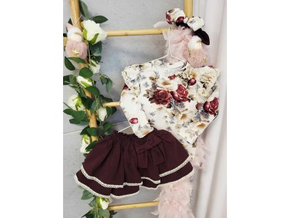 Pivoňky tričko s dlhým rukávom pre dievčatká