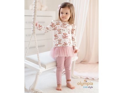Dievčenský komplet s poníkmi - tunika a legínky s tylom