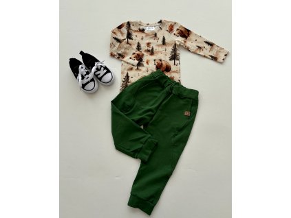 Tepláky MIMI basic sýtozelená