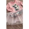 Šaty zajačik ružová s pom-pom sukničkou