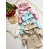 Barančeková bundička pre deti s uškami – handmade kabátik modrá 116-122
