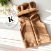 Detská vesta s uškami – handmade barančeková vesta 86–110