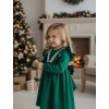 Smaragdo-zelená šaty pre dievčatá s mašľou