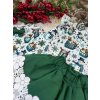 Suknička s čipkou vianočná zelená
