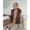 Detská vesta Little Star s uškami – handmade vesta čokoládová (86–140)