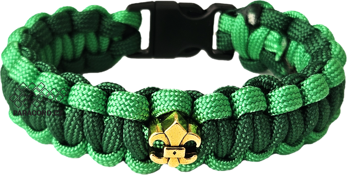 Paracord náramek KOBRA s kovovým korálkem a ozdobnou aplikací
