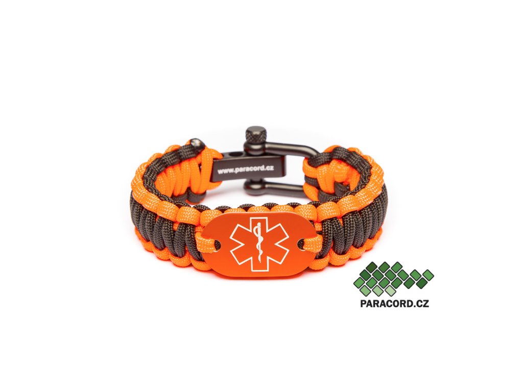 Survival paracord náramek ZDRAVOTNÍK - oranžový - PARACORD.CZ