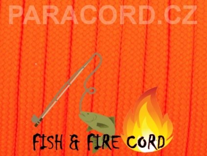 FISH & FIRE CORD - neon oranžová
