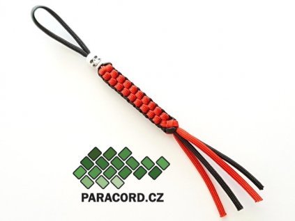 Paracord přívěšek na nůž červená/černá