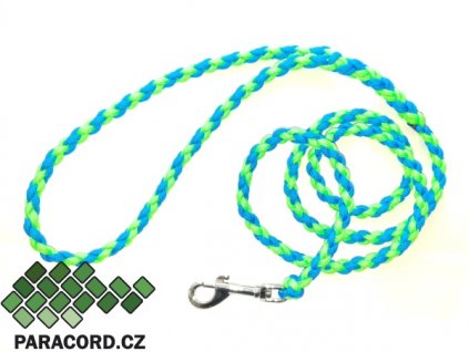 Paracord vodítko Simple 130cm neon zelená/modrá