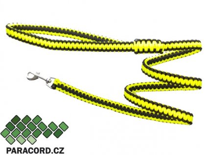 Paracord vodítko Kobra 130cm neon žlutá/černá