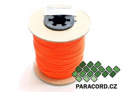 Paracord micro 1mm špulka 100m – NEON ORANŽOVÁ