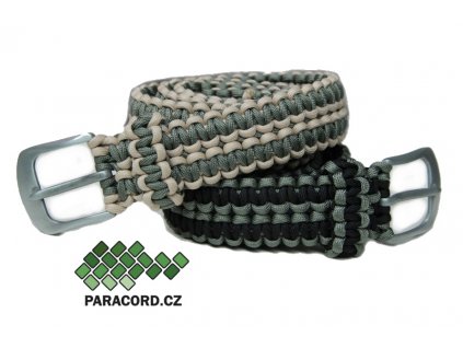 Paracord survival opasek - DVOUBAREVNÝ "na míru" (vlastní barvy, spona, délka)