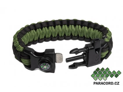 Outdoor paracord náramek NAVIGATOR GREEN (Velikost L)