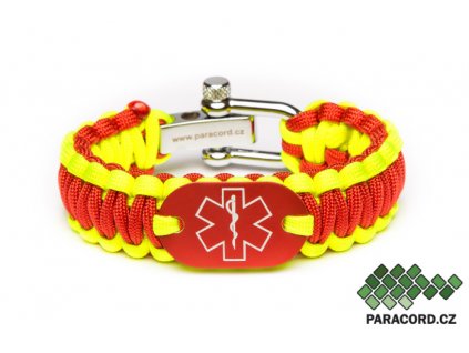 Survival paracord náramek ZDRAVOTNÍK - červený (Velikost L/XL)
