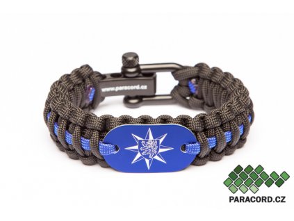 Survival paracord náramek PČR - modrý