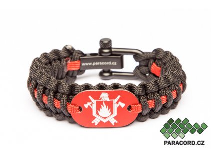 Survival paracord náramek HASIČ - červený