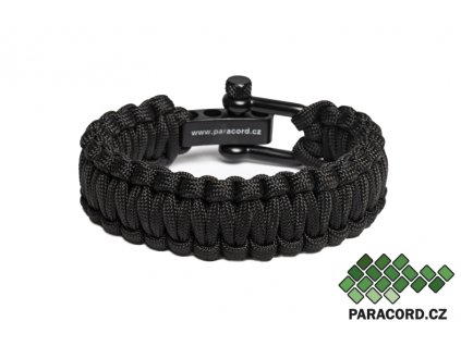 Survival paracord náramek TACTICAL BLACK (Velikost L/XL)